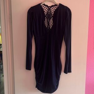 Navy Sky mini Long Sleeve Dress medium, body con